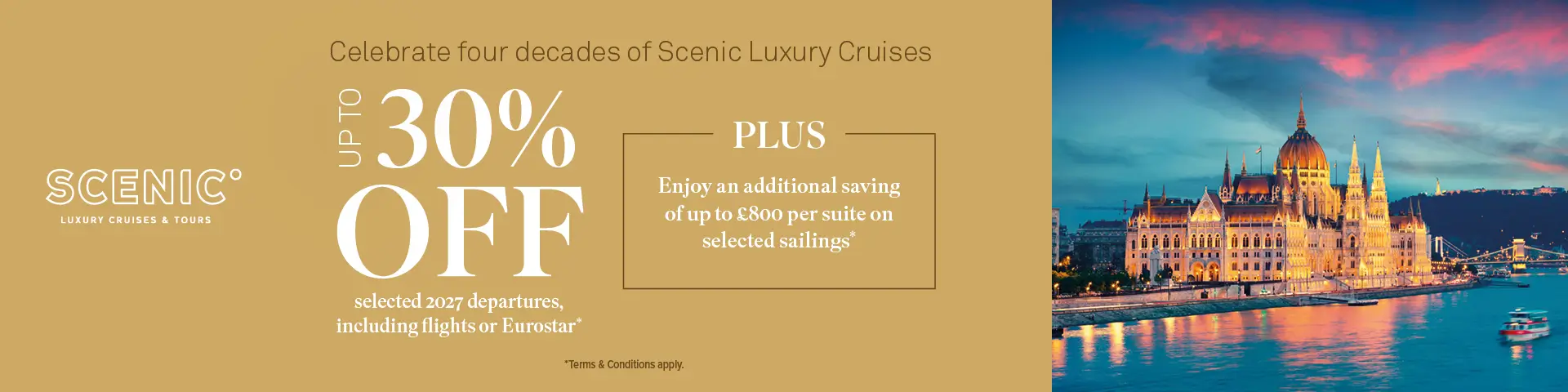 Scenic 40 years Up to 30% off